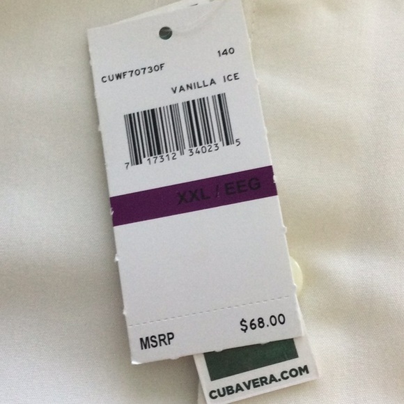 Cubavera Mens shirt size XXL short sleeves light cream button down. #300 - Picture 4 of 9